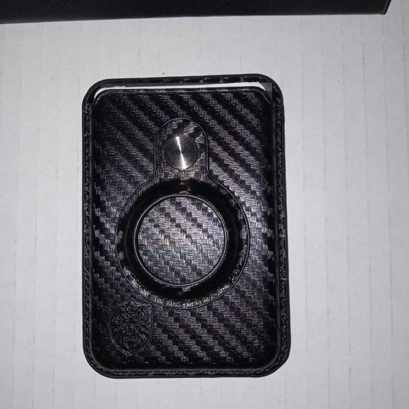 NEW  Alpha Pair Air Tag compatibility Magnetic phone card wallet / Black. - Picture 2 of 6